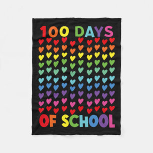 Happy 100 Days Of School Student Teachers Men Wome Fleece Blanket