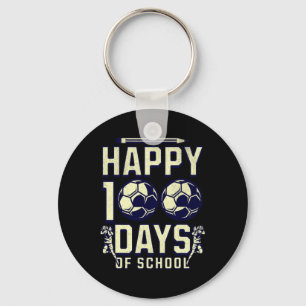 Happy 100 Days Of School Teacher 100th Day Soccer Key Ring