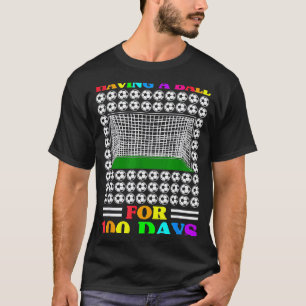 Happy 100 Days of School Teacher 100th Day Soccer T-Shirt
