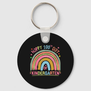 Happy 100 Days Of School Teacher Girls Kids Womens Key Ring