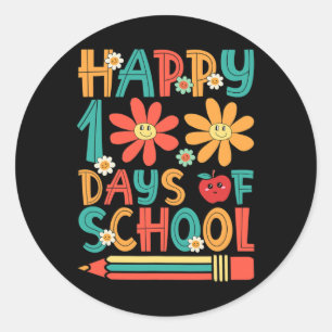 Happy 100 Days Of School Teacher Student 100th Day Classic Round Sticker