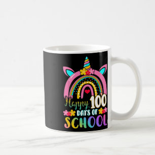 Happy 100 Days Of School Unicorn 100 Days Of Schoo Coffee Mug