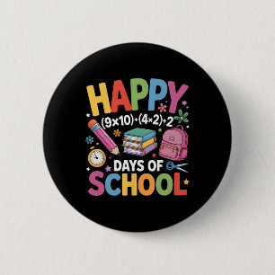 Happy 100 Days School Math Equation 100th Day Of S 6 Cm Round Badge