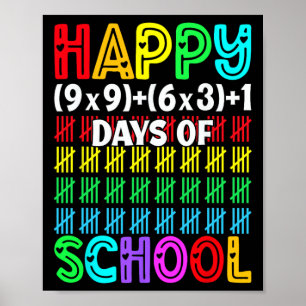 Happy 100 Days School Math Equation 100th Day Of S Poster