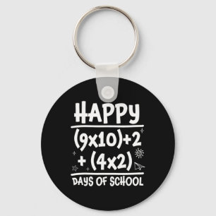 Happy 100 Days School Math Equation 100th Day Teac Key Ring