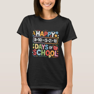 Happy 100 Days School Math Equation Cute 100th Day T-Shirt