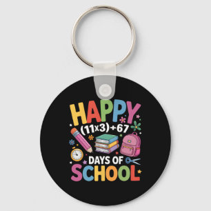 Happy 100 Days School Math Equation Six Seven 67 M Key Ring