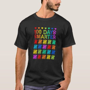 Happy 100 Days Smarter Colourful Tally Mark Back T T-Shirt