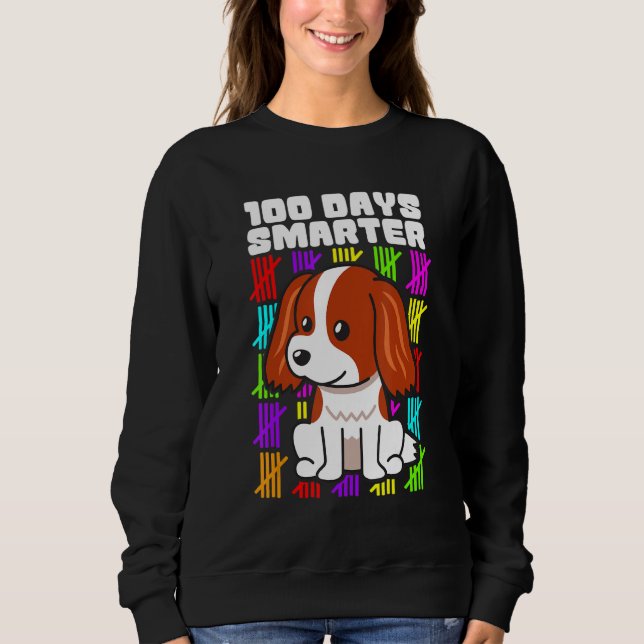 Happy 100 Days Smarter Dog Shirt, Golden Retriever Sweatshirt (Front)