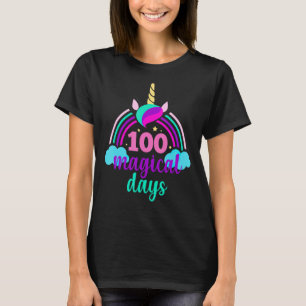 Happy 100 Magical Days Rainbow Unicorn Back to Sc T-Shirt