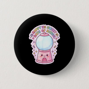 Happy 100 sweet days of school gumball machine kid 6 cm round badge