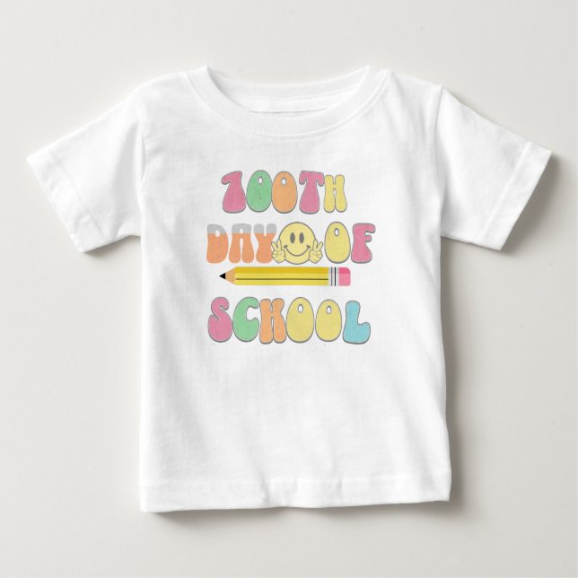 happy 100 th day of school baby T-Shirt (Front)