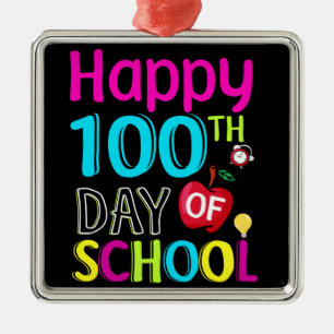 Happy-100-th-day-of-school Metal Ornament