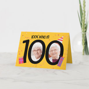 Happy 100th Birthday Big 100 Picture Frame Holiday Card