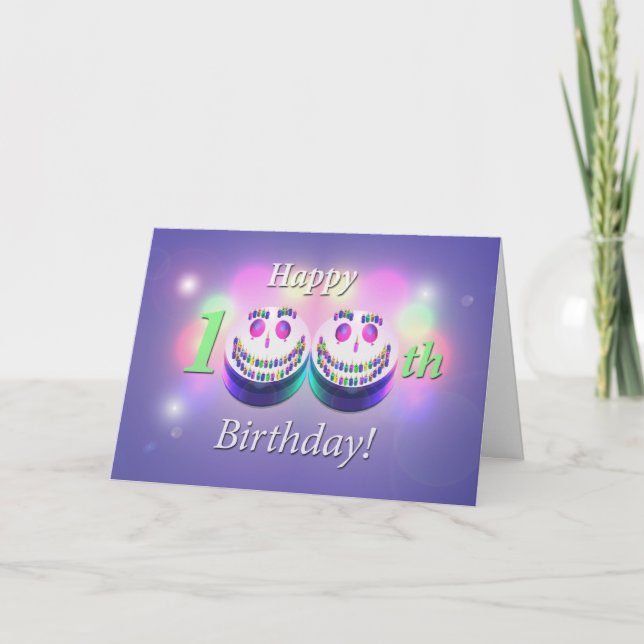 Happy 100th Birthday Cakes Card (Front)