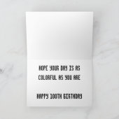 Happy 100th Birthday Card (Inside)