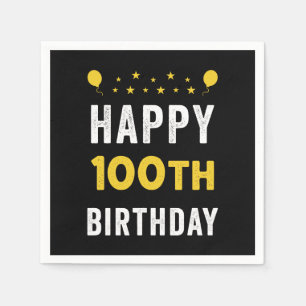 Happy 100th Birthday Centenarian Celebration Party Napkin
