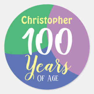 Happy 100th Birthday Classic Round Sticker