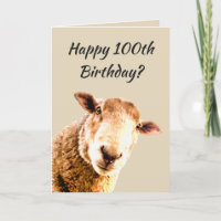 Happy 100th Birthday Funny Sheep Animal Humor
