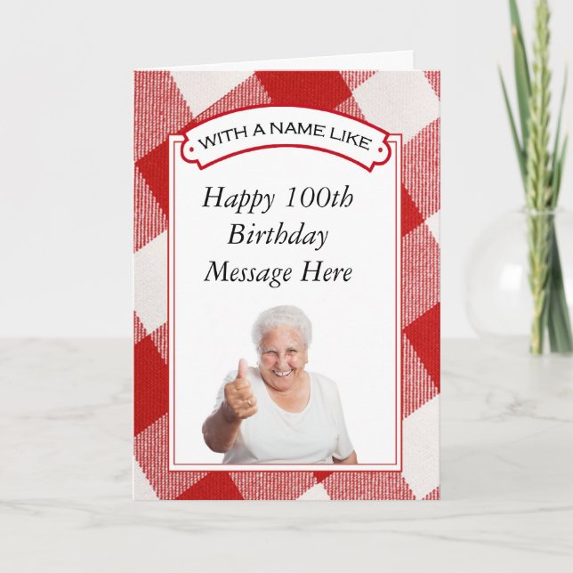 Happy 100th Birthday Greeting Card - Customisable (Front)