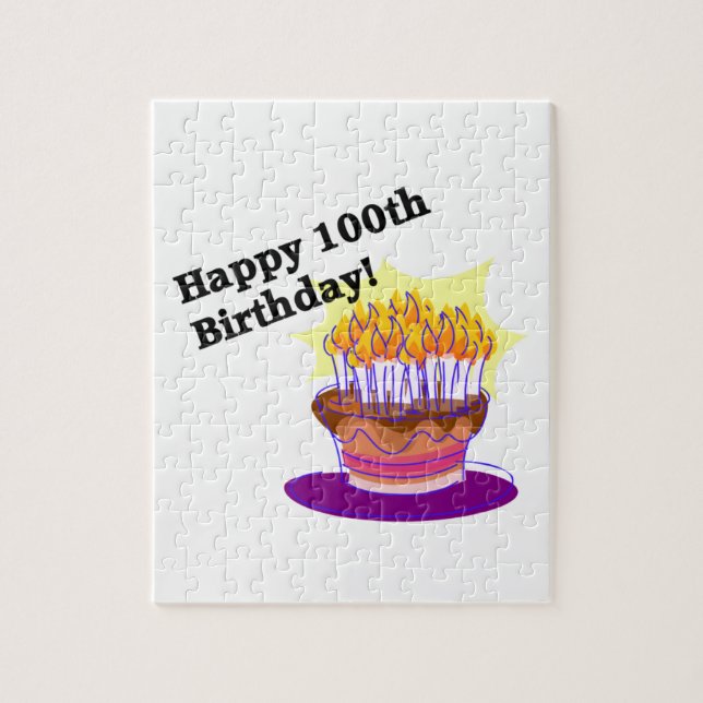 Happy 100th Birthday Jigsaw Puzzle (Vertical)