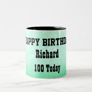 Happy 100th Birthday Personalised Two-Tone Coffee Mug