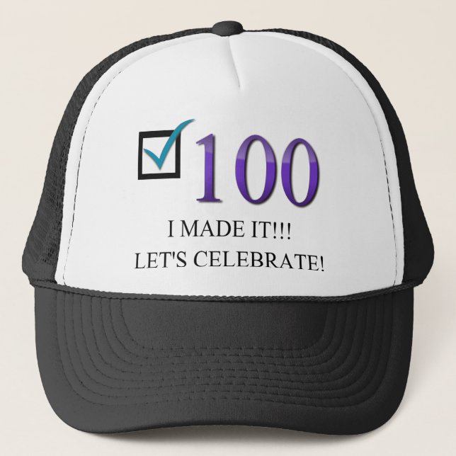 Happy 100th Birthday Trucker Hat (Front)