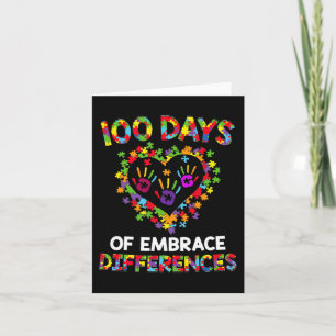 Happy 100th Day 100 Days Of School Autism Awarenes Card