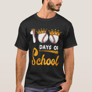 Happy 100Th Day 100 Days Of School Baseball Teache T-Shirt