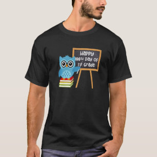 Happy 100th Day Of 1st Grade Owl Teacher 100 Days T-Shirt