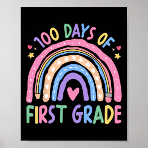 Happy 100th Day Of 1st Grade Teacher Kids 100 Days Poster
