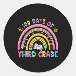 Happy 100th Day Of 3rd Grade 100 Days Smarter Teac Classic Round Sticker