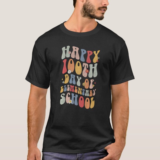 Happy 100th Day Of Elementary School Teacher 100 D T-Shirt (Front)