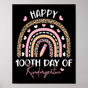 Happy 100th Day Of Kindergarten 100 Days Of School Poster