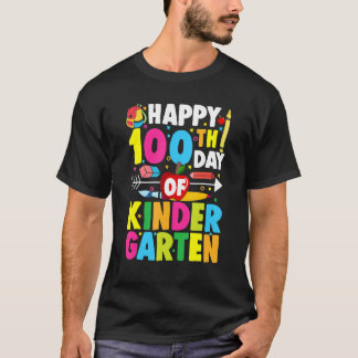 Happy 100th Day Of Kindergarten Cute Colours For K T-Shirt