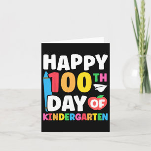 Happy 100th Day Of Kindergarten Kids 100 Days Of S Card