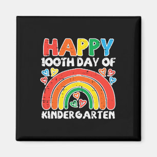 Happy 100th Day Of Kindergarten Rainbow 100 Days T Magnet