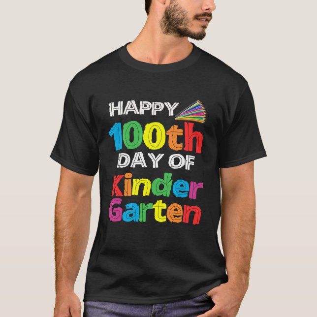 Happy 100th Day of Kindergarten Student retro shir T-Shirt (Front)