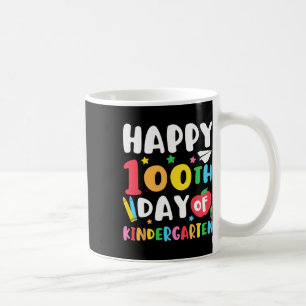 Happy 100th Day Of Kindergarten Teacher Kids 100 D Coffee Mug