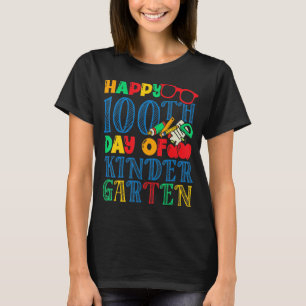 Happy 100th Day Of Kindergarten Teacher Student T-Shirt