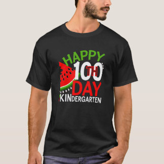 Happy 100th Day Of Kindergarten Teacher Watermelon T-Shirt