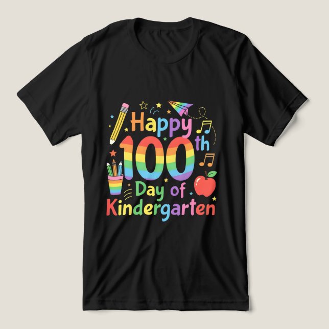 Happy 100th Day of Kindergarten Tri-Blend Shirt (Design Front)