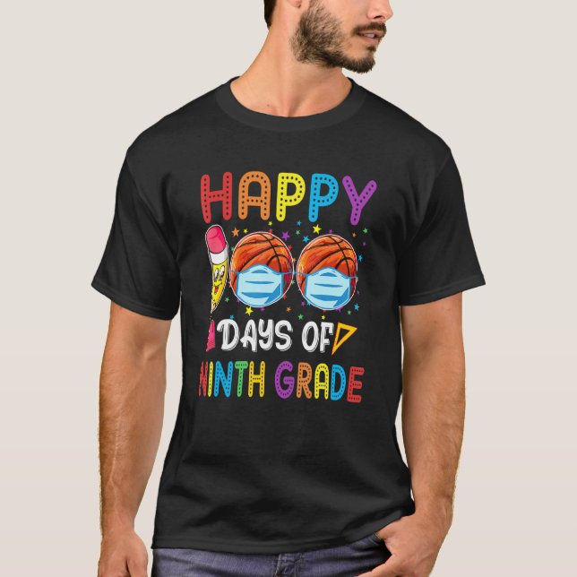 Happy 100th Day Of Ninth Grade 2022 Basketball Wea T-Shirt (Front)