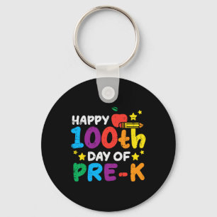 Happy 100th Day Of Pre K Apple 100 Days School Tea Key Ring