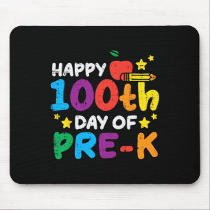 Happy 100th Day Of Pre K Apple 100 Days School Tea Mouse Pad