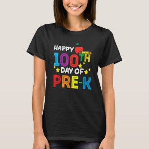 Happy 100th Day Of Pre K Apple 100 Days Teacher S T-Shirt