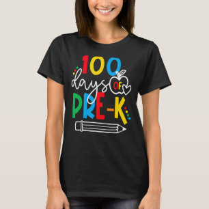 Happy 100th Day Of Pre-K Funny 100 Days School Gif T-Shirt