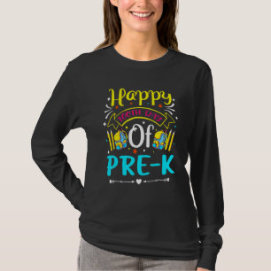 Happy 100th Day Of Pre K Teacher 100 Days School 4 T-Shirt