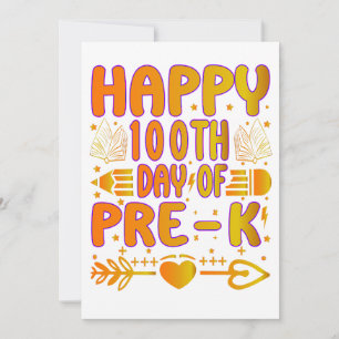 Happy 100th Day of Pre-K Wedding Thank You Card