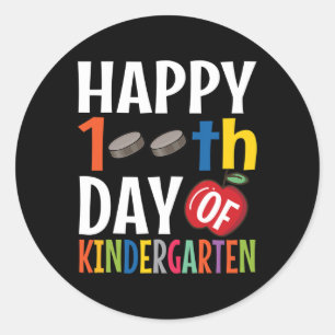 Happy 100th Day Of Pre Kindergarten School Teache Classic Round Sticker